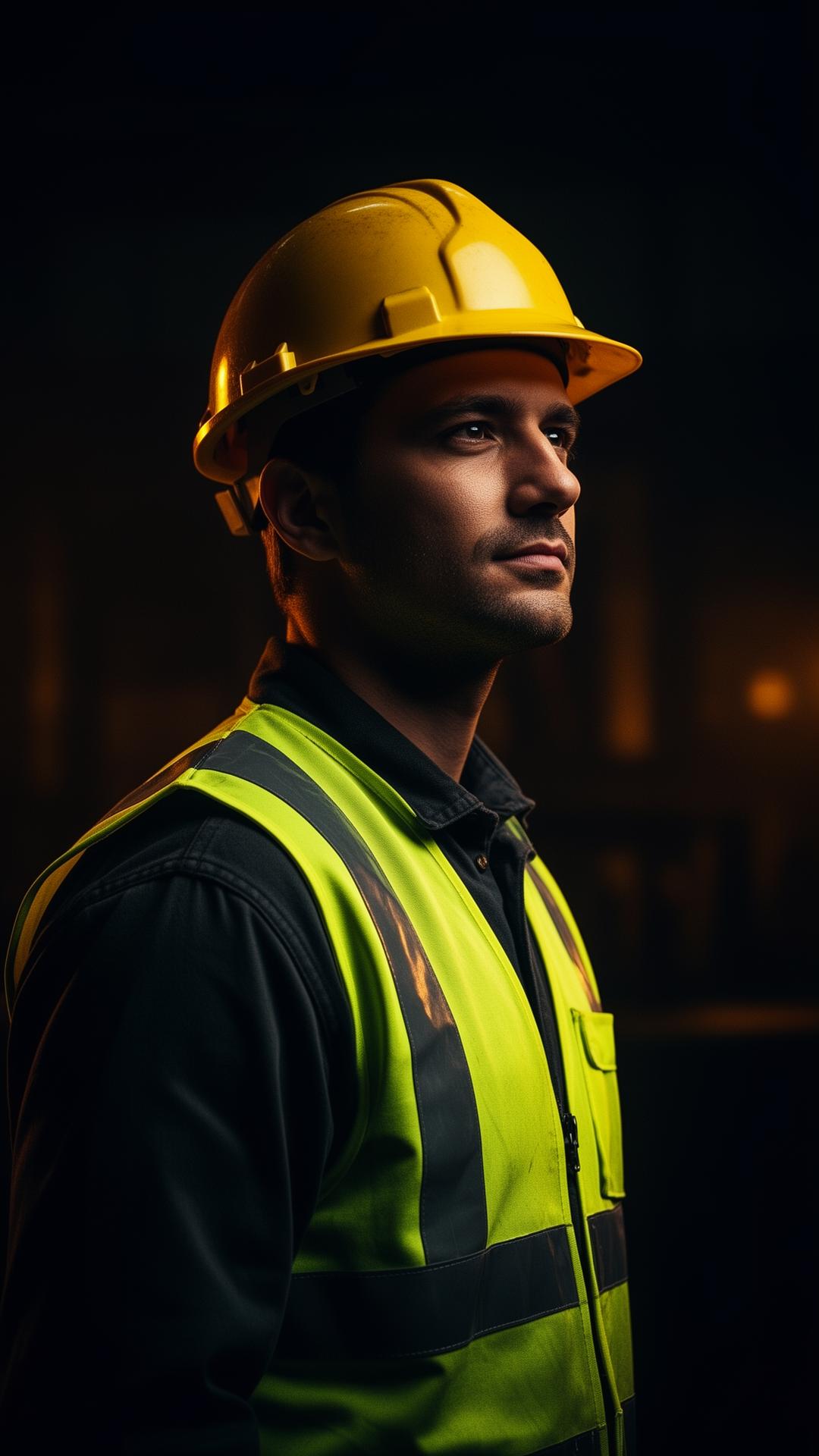 Trabalhador equipado com EPI durante treinamento de segurança